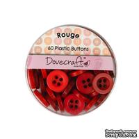 Набор пуговиц от Dovecraft - Rouge, 60 шт., красные - ScrapUA.com