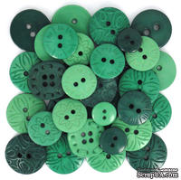 Набор декоративных пуговиц Dress It Up - Green - ScrapUA.com