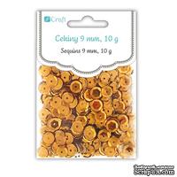 Пайетки круглые 9 мм, 10 г, цвет медный, TM dpCraft (Dalprint) - ScrapUA.com