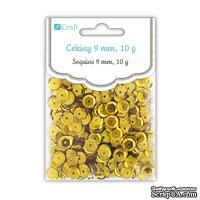 Пайетки круглые 9 мм, 10 г, цвет золотой, TM dpCraft (Dalprint) - ScrapUA.com