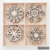 Набор деревянных украшений dpCraft (Dalprint) - Snowflakes, 20 шт. - ScrapUA.com