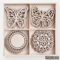 Дерев'яні елементи dpCraft - Decors And Butterflies, 20 шт