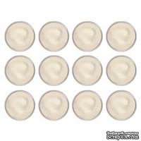 Набор брадсов Kaisercraft - Latte Pearl Brads, цвет бежевый, 12 мм, 12 штук - ScrapUA.com