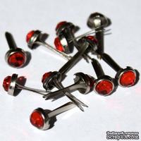 Набор брадсов Eyelet Outlet - Jewel Brads Red, цвет красный, 5 мм, 10 штук - ScrapUA.com