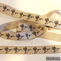 Лента Eyelet Outlet - Mallard Ribbon Tan, ширина 18 мм, длина 90 см - ScrapUA.com