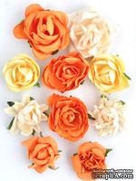 Набор цветов от Kaisercraft - F634, цвет: оранжевый, 10 шт.