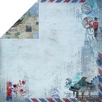 Лист двусторонней скрапбумаги Fabscraps - Romantic Travel Double-Sided Paper - Travel Culture 2, 30х30 см