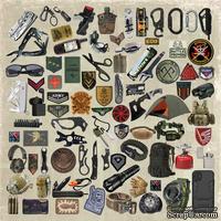 Лист с картинками для вырезания Military style 30,5х30,5 см, ТМ Фабрика Декора - ScrapUA.com