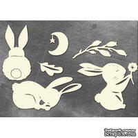 Набір чипбордів Sweet bunny 10х15 см #707, колір молочний, ТМ Фабрика декору - ScrapUA.com