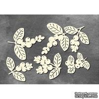 Набор чипбордов Winter botanical diary 756, 10х15 см, цвет молочный, ТМ Фабрика Декора - ScrapUA.com