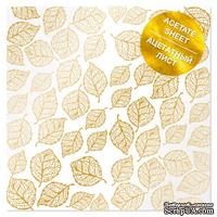 Ацетатный лист с фольгированием Golden Leaves, ТМ Фабрика Декора - ScrapUA.com