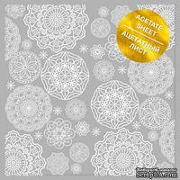 Ацетатный лист с фольгированием White Napkins, ТМ Фабрика Декора - ScrapUA.com