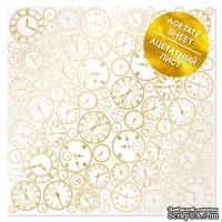Ацетатный лист с фольгированием Golden Clocks, ТМ Фабрика Декора - ScrapUA.com