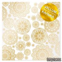 Лист кальки (веллум) с фольгированием Golden Napkins, ТМ Фабрика Декора - ScrapUA.com