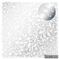 Лист кальки (веллум) с фольгированием Silver Butterflies 30,5х30,5 см, ТМ Фабрика Декора - ScrapUA.com