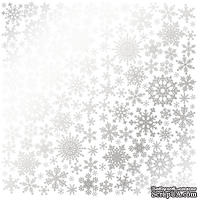 Лист односторонней бумаги с фольгированием Silver Snowflakes White, ТМ Fabrika Decoru