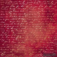 Аркуш одностороннього паперу з фольгуванням, дизайн Golden Text Burgundy aquarelle, 30,5см х 30,5см, ТМ Фабрика Декору
