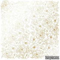 Лист односторонней бумаги с фольгированием Golden Pion White, ТМ Фабрика Декора - ScrapUA.com
