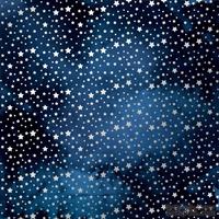 Аркуш одностороннього паперу зі срібним тисненням, дизайн Silver stars Dark blue, 30,5см х 30,5см, ТМ Фабрика Декору