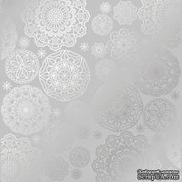 Аркуш одностороннього паперу зі срібним тисненням, дизайн Silver Napkins Gray, 30,5см х 30,5см, ТМ Фабрика Декору