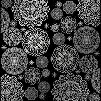 Аркуш одностороннього паперу зі срібним тисненням, дизайн Silver Napkins Black, 30,5см х 30,5см, ТМ Фабрика Декору