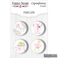 Набор скрапфишек ТМ Фабрика Декора из 4 шт № 278, Puffy Fluffy Girl