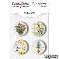 Скрапфишки 4шт. Набор 307,  Botany Spring, ТМ Фабрика Декору