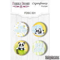 Скрапфишки 4шт. Набор 331, My little panda boy, ТМ Фабрика Декору