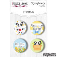 Скрапфишки 4шт. Набор 332, My little panda boy, ТМ Фабрика Декору