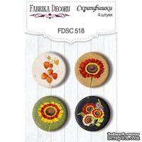 Скрапфишки набор 4шт Autumn botanical diary 518, ТМ Фабрика Декора.