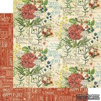 ЦЕНА СНИЖЕНА! Лист бумаги Graphic 45 - Time to Flourish - July Flourish, размер 30х30 см, двусторонняя - ScrapUA.com