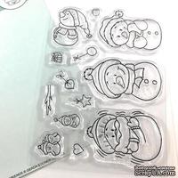Набор штампов Gerda Steiner - Snowman Friends 4x6 Clear Stamp Set - ScrapUA.com