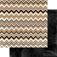Бумага для скрапбукинга c глиттером My Mind&#039;s Eye Happy Haunting - Chevron, двусторонняя, 30х30 см, 1 лист - ScrapUA.com
