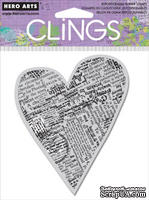 Резиновый штамп Hero Arts - Newspaper Heart, c оснасткой