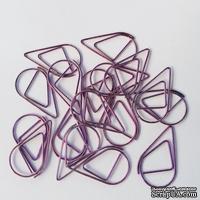 Скрепки в форме капли, цвет фиолетовый металлик, 5 шт. - ScrapUA.com