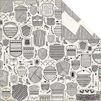 Лист скрапбумаги My Mind's Eye - Jubilee Tangerine - Awesome Shield, 30х30 см, двусторонняя
