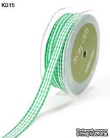 Лента SOLID/CHECK, ширина 9,5 мм, цвет GREEN, 90 см - ScrapUA.com