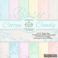 Набор скрапбумаги LemonCraft - Cotton Candy Basic, фоновые дизайны, 30х30 см, с бонусом - ScrapUA.com