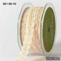 Вязаное кружево NATURAL, ширина 1,6см, длина 90 см, цвет бежевый - ScrapUA.com