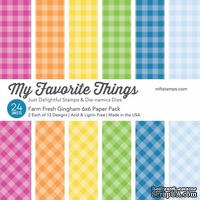 Набор бумаги My Favorite Things - Farm Fresh Gingham Paper Pack, размер 15х15 см, 24 листа.