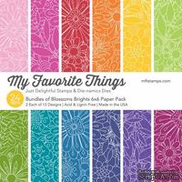 Набор бумаги My Favorite Things - Bundles of Blossoms Brights Paper Pack, размер 15х15 см, 24 листа.