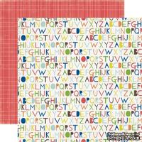 Лист двусторонней скрапбумаги Alphabet, Paper & Glue, Echo Park, 30х30 см