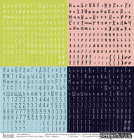 Лист бумаги для скрапбукинга от Polkadot  - Алфавит, коллекция На чемоданах, 30х30 см, плотность 190 гр\м2 - ScrapUA.com