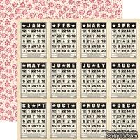 Лист двусторонней скрапбумаги от Echo Park - Months of the Year Paper