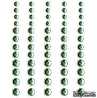 Половинки кристаллов на клеевой основе Queen & Co - Rhinestones Grass Green, 60 штук