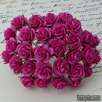 Цветы розочек от Thailand - DEEP PINK, 10 мм, 10 шт - ScrapUA.com