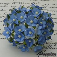Цветочки любви - sweetheart, цвет синий, диаметр - 15мм, 10 шт.