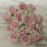 Дикая роза, цвет белый с нежно-розовой серединкой, диаметр - 30мм, 1 шт.