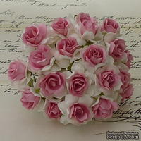 Дикая роза, цвет белый с розовой серединкой, диаметр - 30мм, 1 шт.