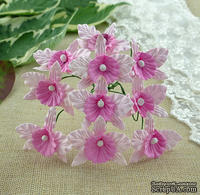 Орхидеи, цвет нежно-розовый с розовым, размер - 22х30мм, 5 шт.